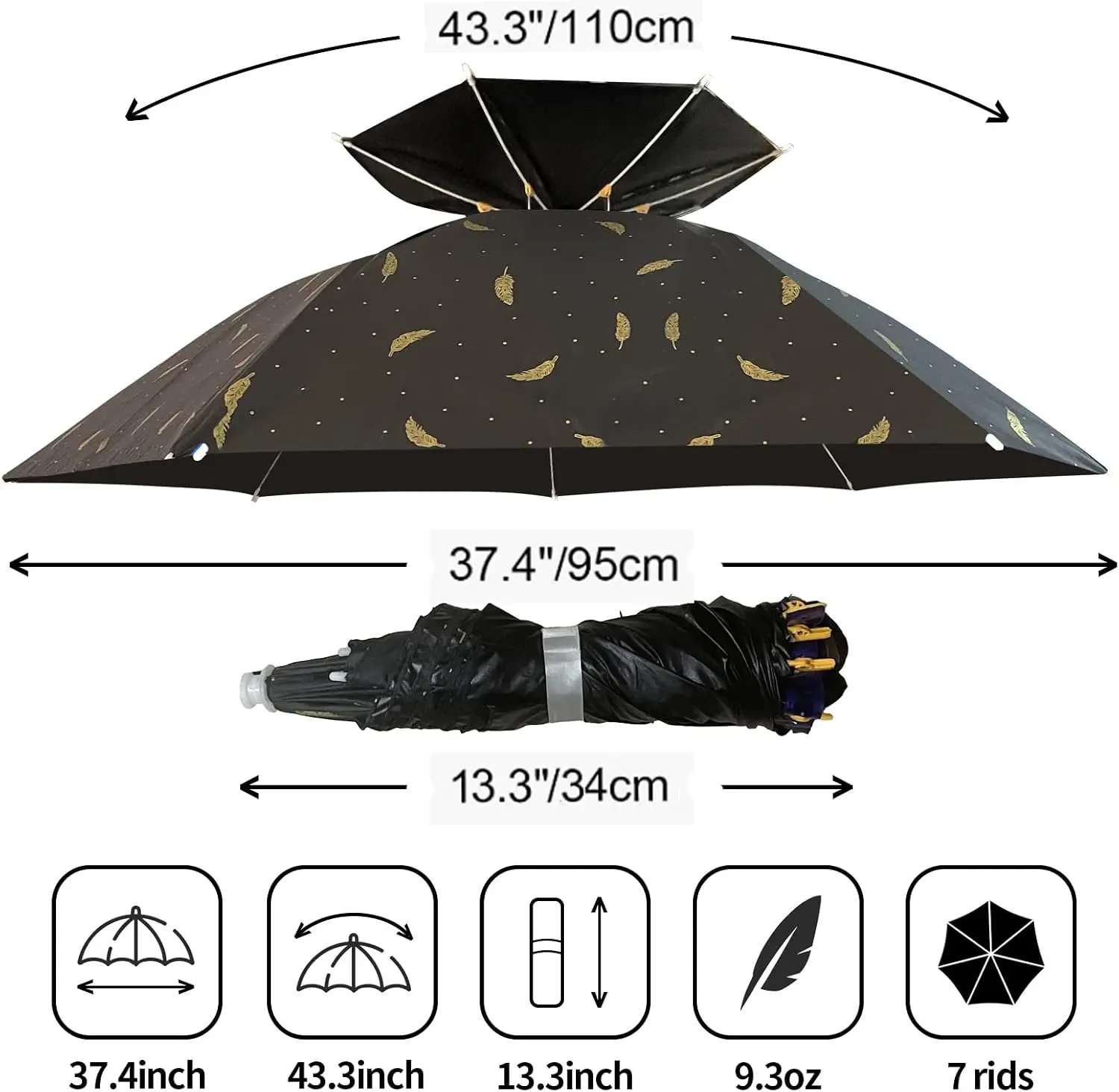 หมวกกันแดดกันฝนแบบพับได้ ปรับข - Golf Umbrella Large บทวิจารณ์และราคา